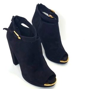 H&M women open toe booties, Black, Size 9, Black